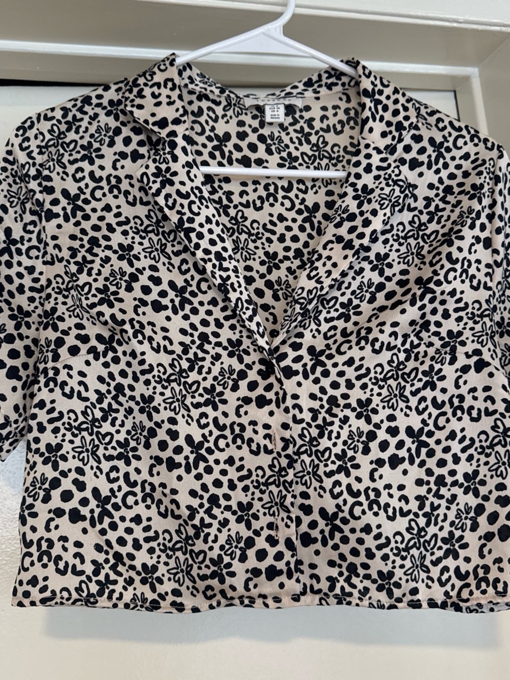 Topshop Flower Animal Print Crop Top